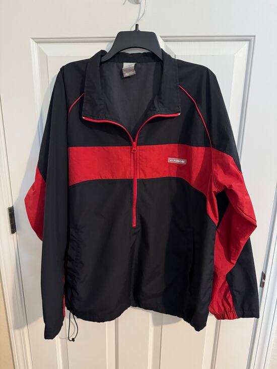 Nike Other - Nike Vintage Y2K Men's Half-zip Colorblock Windbreaker Jacket Black Red XL